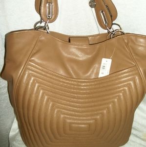 NWT Worthington tan fx leather hobo tote bag